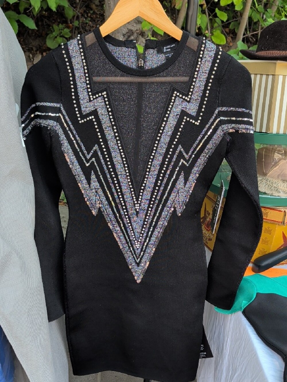 Guess by Marciano Black Long-Sleeve Embellished Mini Dress - Picture 3 of 11